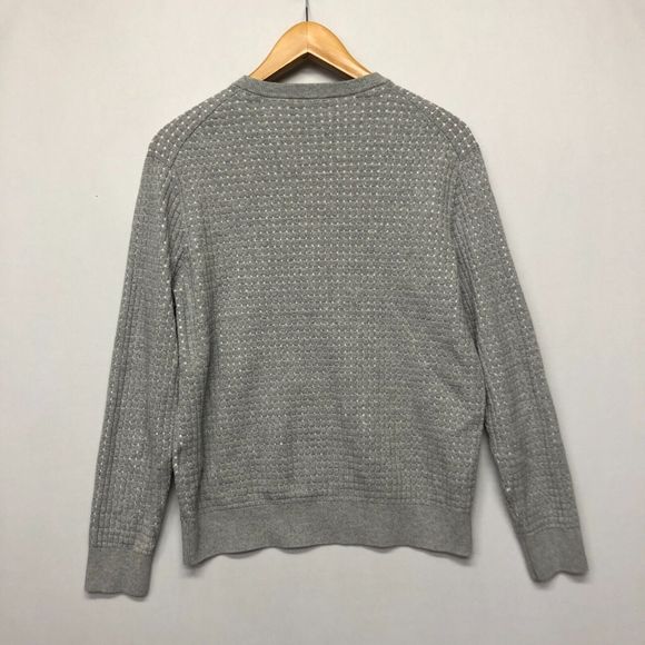Michael Kors Men Long Sleeve Textured Cotton Knit Sweater Size Medium M123 -22 - Picture 11 of 13